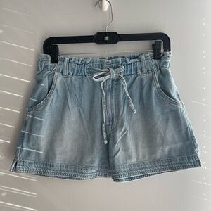 Madewell Light Blue Jean Shorts with Drawstring
